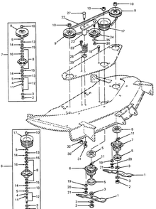 Blades And Spindles Diagram and Parts List for 35950C 190359100-GT Cub Cadet Lawn Tractor